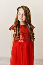 Load image into Gallery viewer, Red - Sequin Twirl Dress