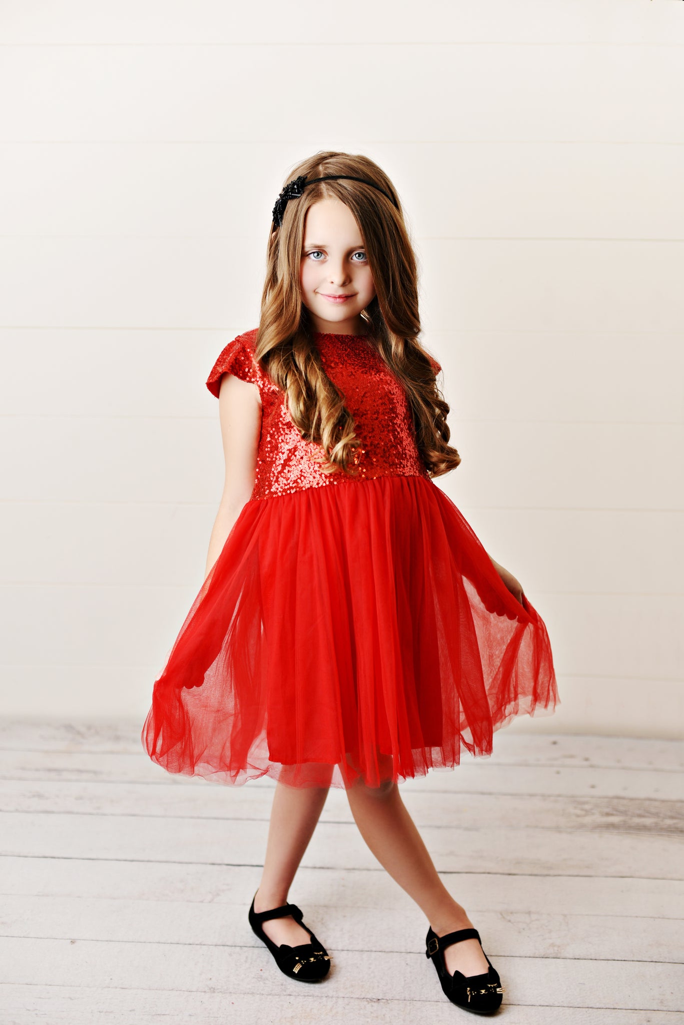Red - Sequin Twirl Dress Red - Sequin Twirl Dress