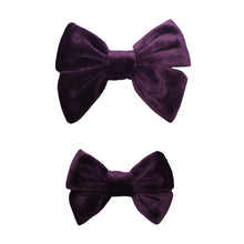 Load image into Gallery viewer, Velvet Bows - Eggplant