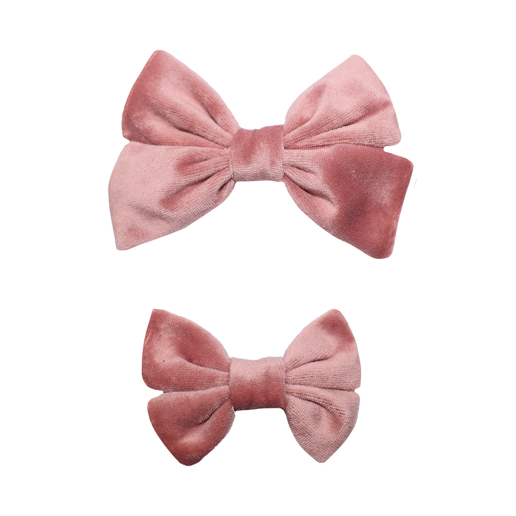 Velvet Bows - Dusty Rose – Presley Couture