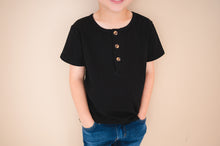 Load image into Gallery viewer, Henley Tee - Black