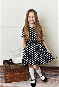 Black w/ White Dots Twirl Dress