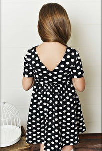 Black w/ White Dots Twirl Dress
