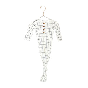 Knotted Baby Gown - Grid