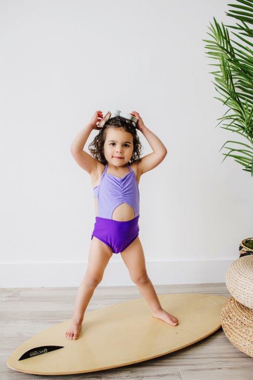 Girls' Lilac Purple One Piece Swimsuit