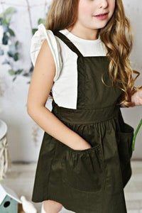 Scarlett Pinafore - Olive Green