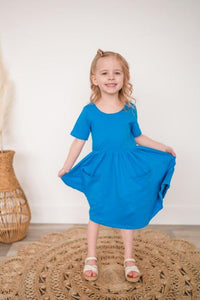 Poolside Blue Twirl Dress