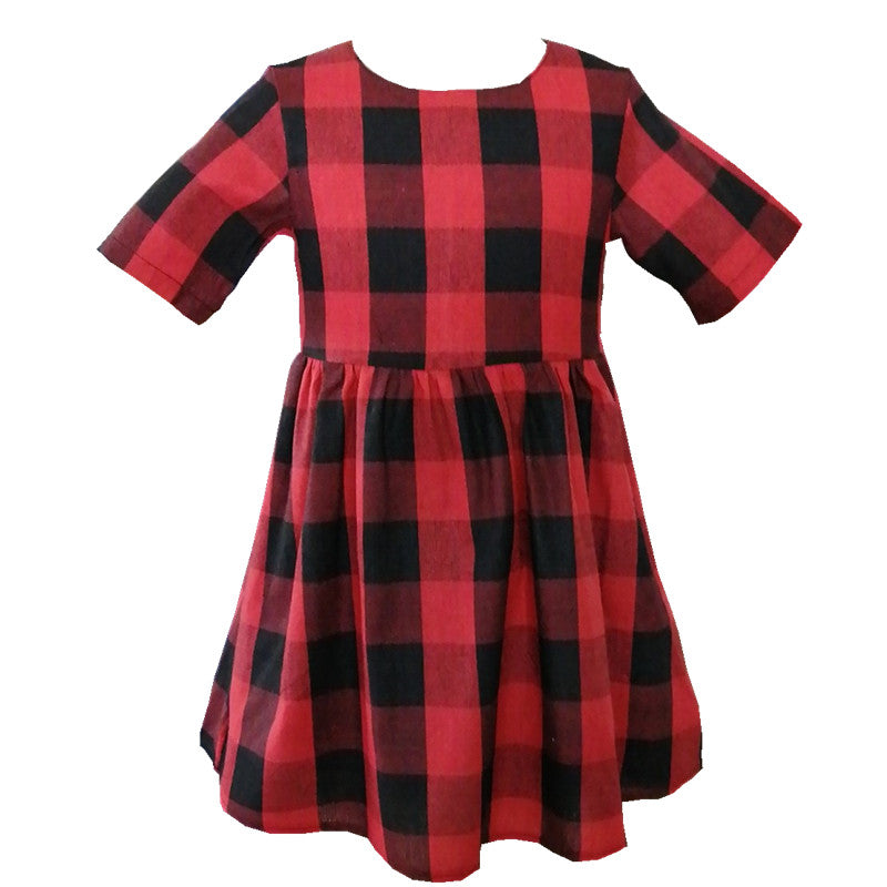 Girls' Red & Black Gingham Dress | Presley Couture 4/5T Girls' Red & Black Gingham Dress | Presley Couture 4/5T