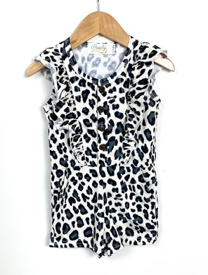 Shorts Romper - Snow Leopard