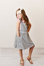 Load image into Gallery viewer, Softest Pinafore - Striped Black &amp; White