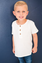 Load image into Gallery viewer, Henley Tee - White