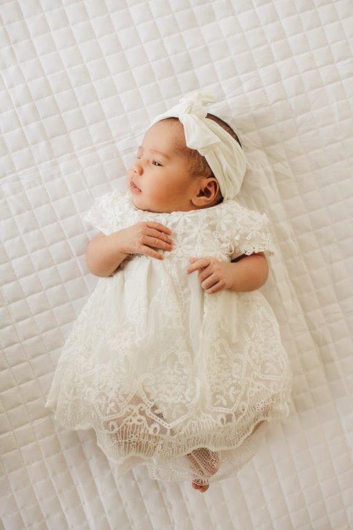Girls' White Lace Eyelet Dress | Presley Couture 18/24m Girls' White Lace Eyelet Dress | Presley Couture 18/24m